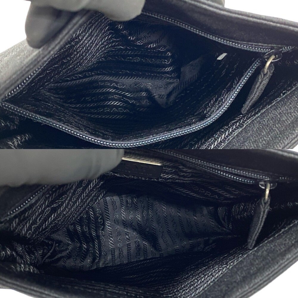 PRADA Black Canvas Shoulder Bag - Picture 8 of 9